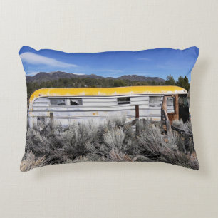 Old Abandoned School Bus Decorative Cushion