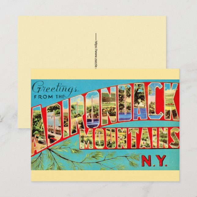 Old Adirondack Mountains Postcard (Front/Back)