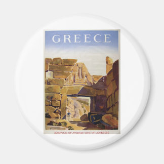 Old Advert Greece Mycenae Gate Of Lionesses Magnet