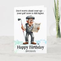 *~* Old Age Man - AP94 Golf Birthday Card