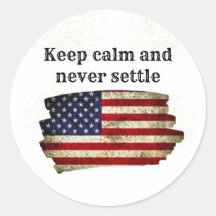 Old America Patriotic Wall Decor Classic Round Sticker