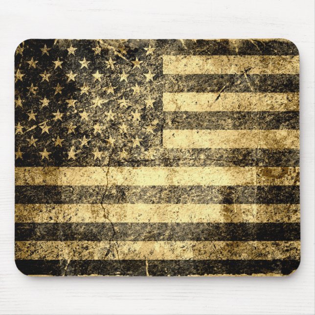Old American Flag Grunge 2 Mouse Pad (Front)
