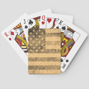 Old American Flag Grunge Playing Cards