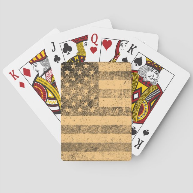 Old American Flag Grunge Playing Cards (Back)