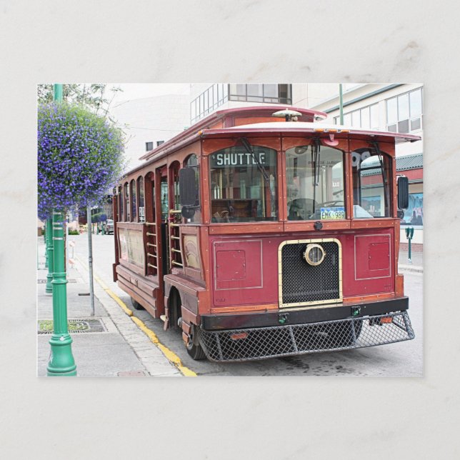 Old Anchorage trolley, Alaska Postcard (Front)