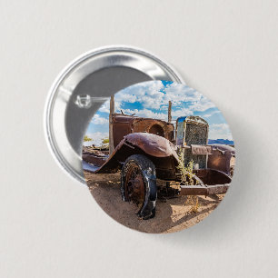 Old and abandoned car #3 in Solitaire, Namibia 6 Cm Round Badge
