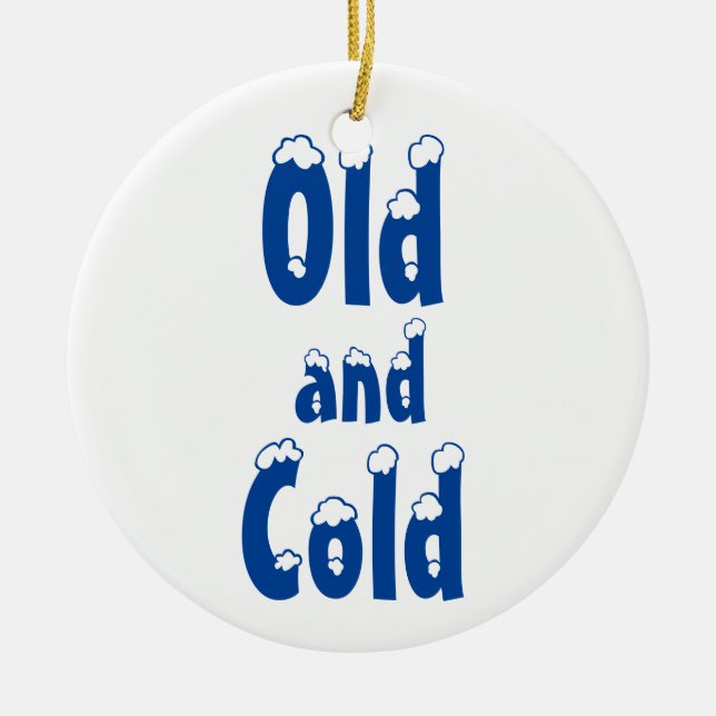 Old and Cold Ceramic Tree Decoration (Front)