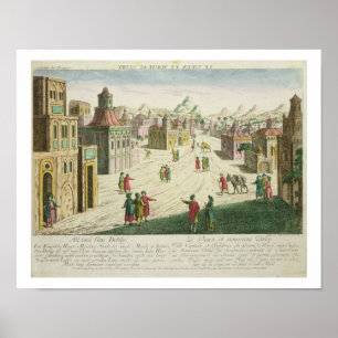 Old and New Delhi (aquatint) Poster