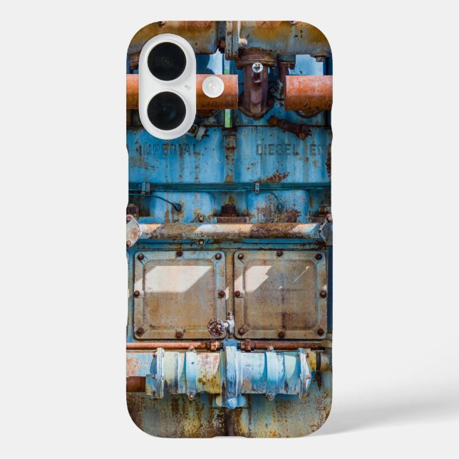 Old and rusty Atlas Imperial diesel engine at Inde Case-Mate iPhone Case (Back)