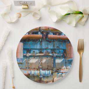 Old and rusty Atlas Imperial diesel engine at Inde Paper Plate