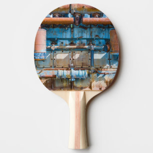 Old and rusty Atlas Imperial diesel engine at Inde Ping Pong Paddle