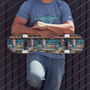 Old and rusty Atlas Imperial diesel engine at Inde Skateboard