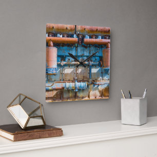 Old and rusty Atlas Imperial diesel engine at Inde Square Wall Clock