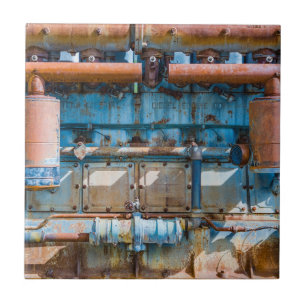 Old and rusty Atlas Imperial diesel engine at Inde Tile