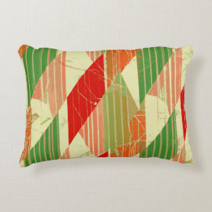 Old and Weathered Look Red Orange Yellow Green Decorative Cushion
