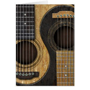 Old and Worn Acoustic Guitars Yin Yang