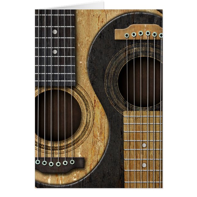 Old and Worn Acoustic Guitars Yin Yang (Front)