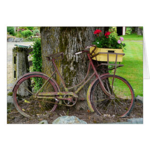 Old Antique Bicycle with Flower Basket