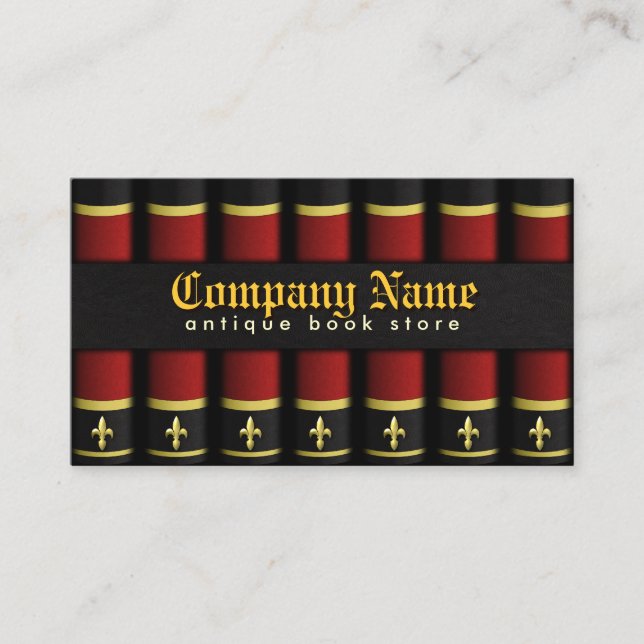 Old Antique Bookstore Book Dealer Business Cards (Front)