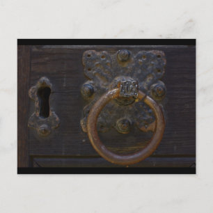 Old antique door knocker - postcard