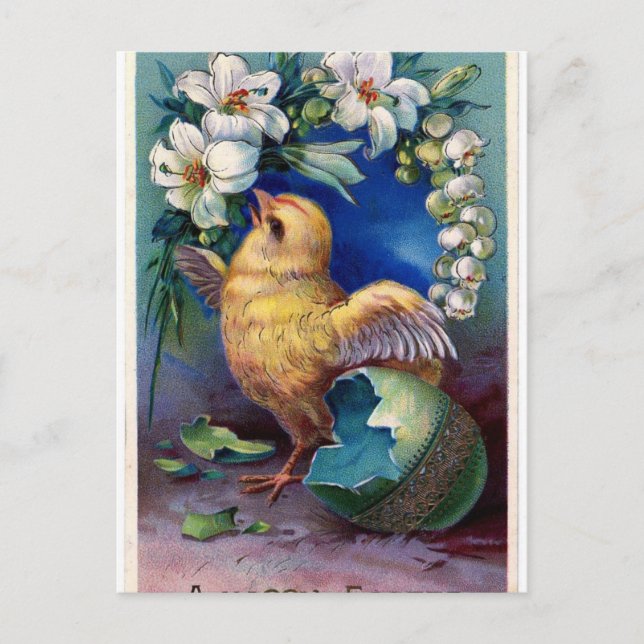 Old Antique Vintage Easter greetings Holiday Postcard (Front)