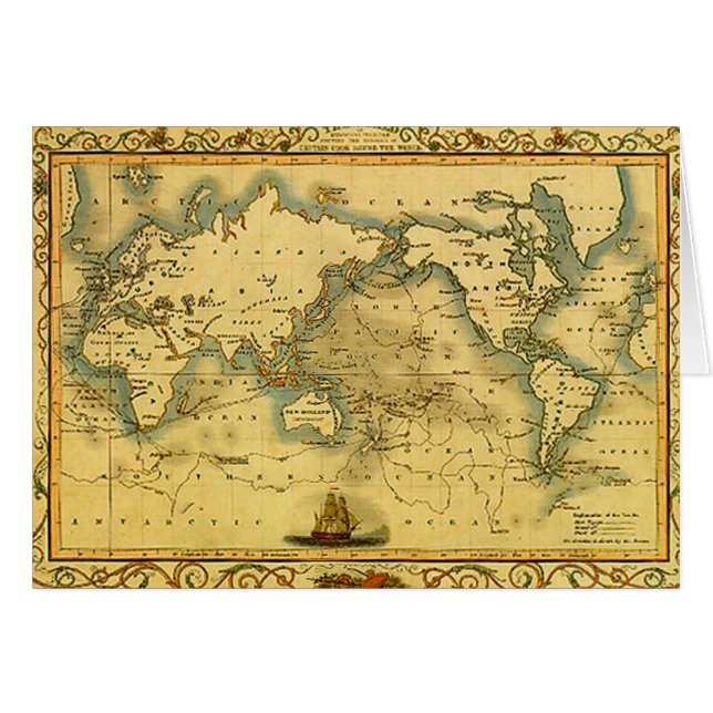 Old Antique World Map (Front Horizontal)