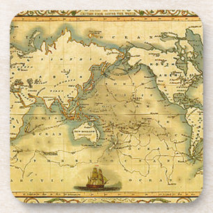 Old Antique World Map Coaster