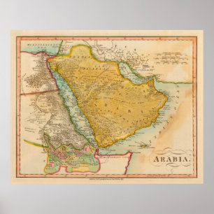 Old Arabian Peninsula Map (1912) Poster