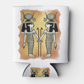 Old art Hathor goddess of love Egyptian god Can Cooler