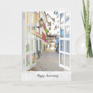 old Austrian town for wedding anniversary Card