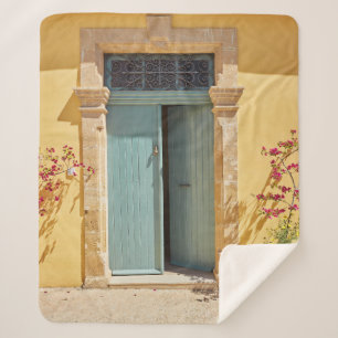 Old authentic green doors in Nicosia Cyprus Sherpa Blanket