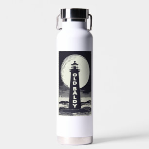 Old Baldy Lighthouse North Carolina Moon Water Bottle