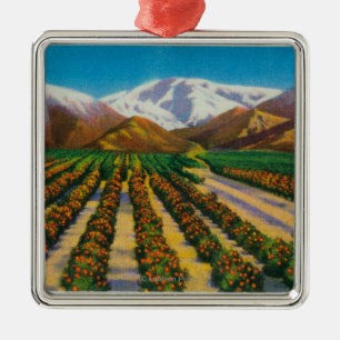 Old Baldy Mountain from the Orange Groves Metal Tree Decoration