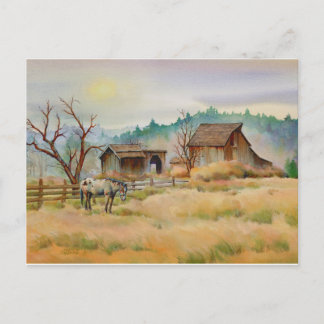 OLD BARN & APPY by SHARON SHARPE Postcard