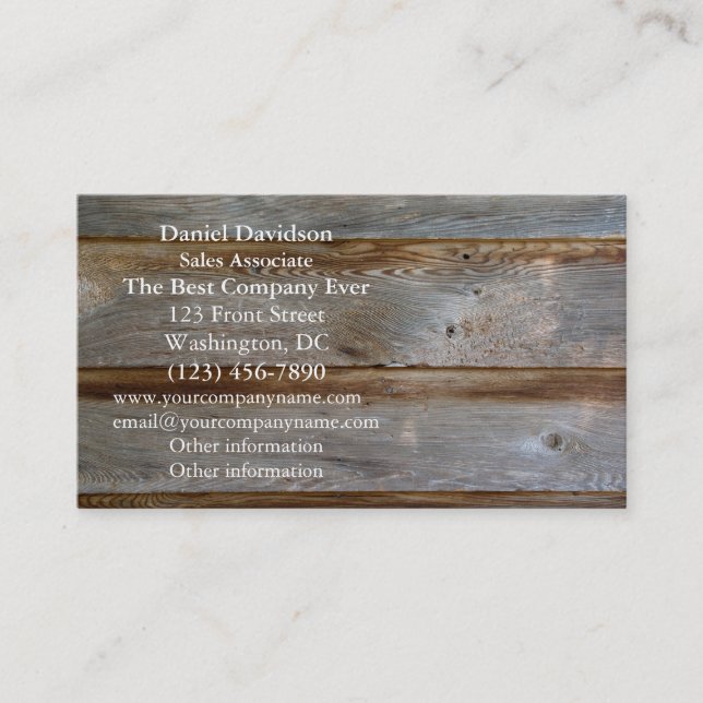 Old Barn Door Wood Business Card (Front)