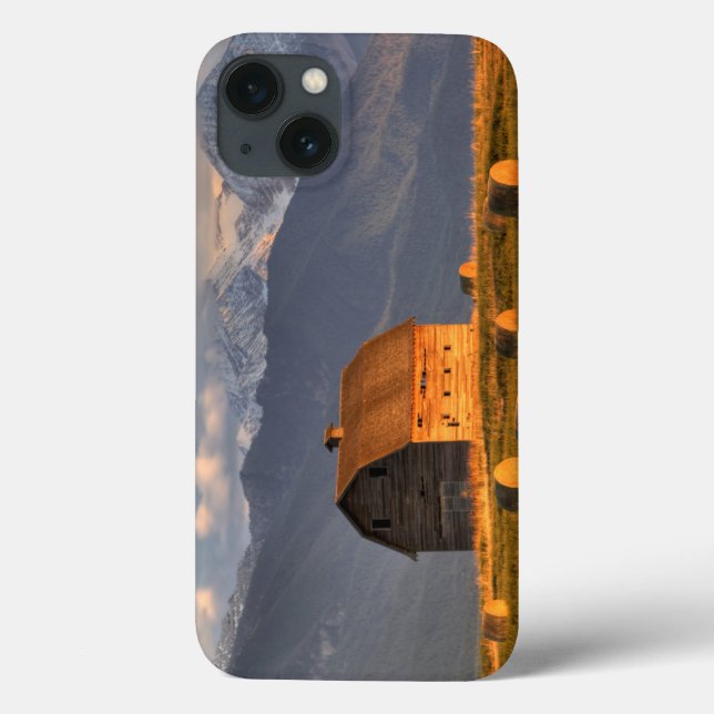 Old barn framed by hay bales and dramatic Case-Mate iPhone case (Back)