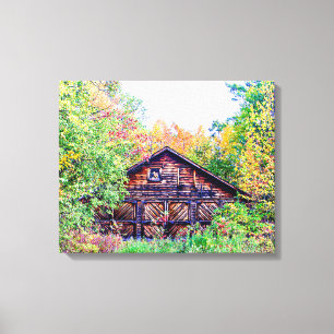 Old Barn in the Fall Canvas Print