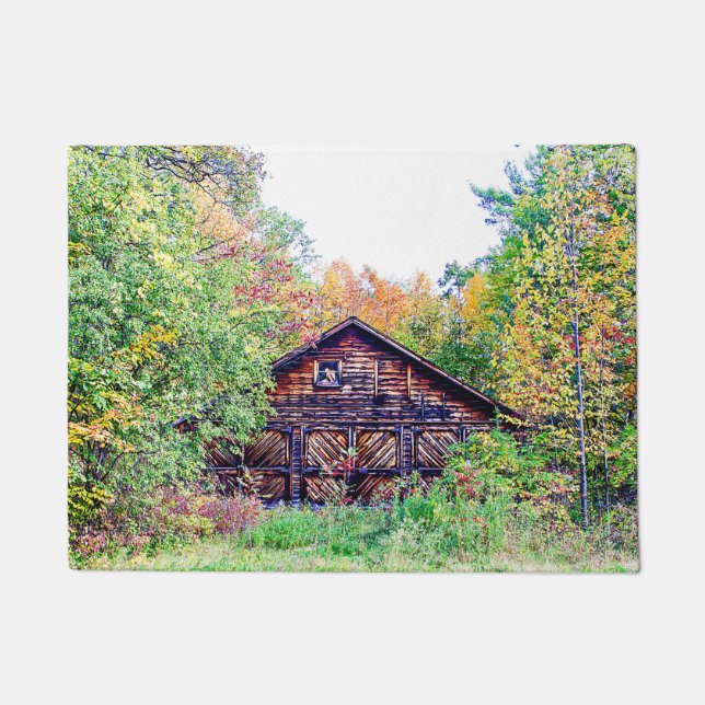 Old Barn in the Fall Doormat (Front)