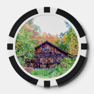 Old Barn in the Fall Poker Chips