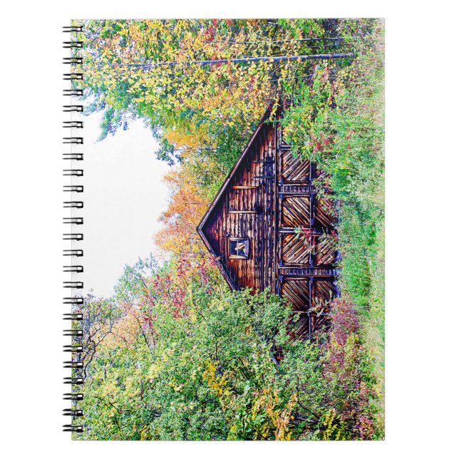 Old Barn in the Fall Spiral Notebook (Front)