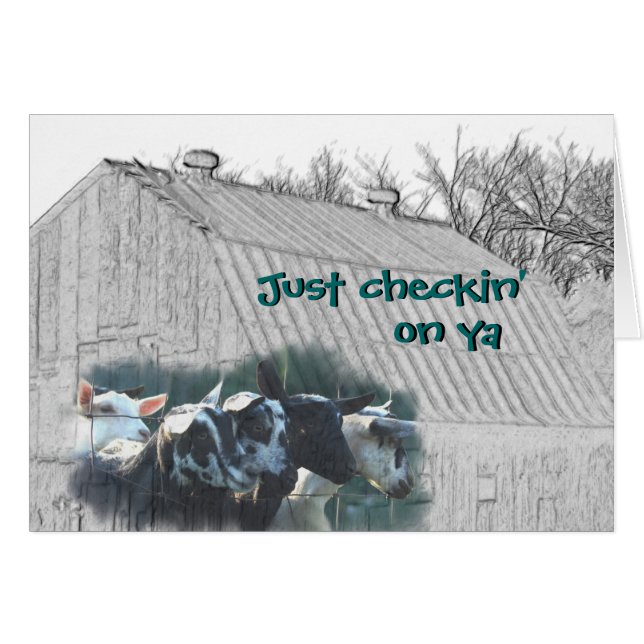 Old Barn & Kid Goats - customise any ocassion (Front Horizontal)