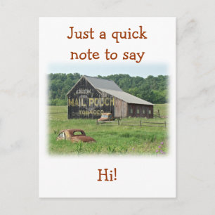 Old Barn Mail Pouch Tobacco Advertising Postcard