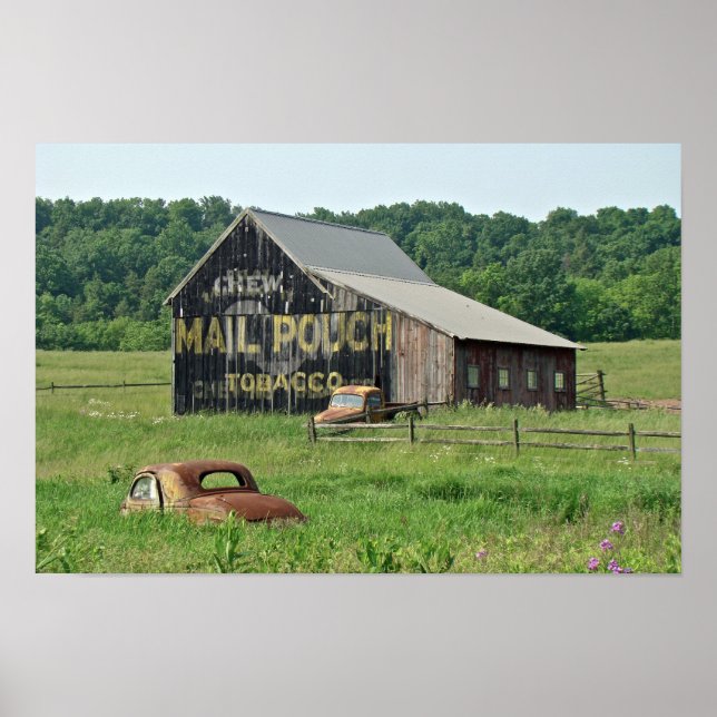 Old Barn Mail Pouch Tobacco Advertising Poster (Front)