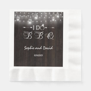 Old Barn Mason Jars String Lights I DO BBQ Napkin