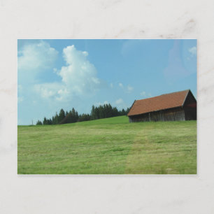 Old Barn On a Hillside Postcard
