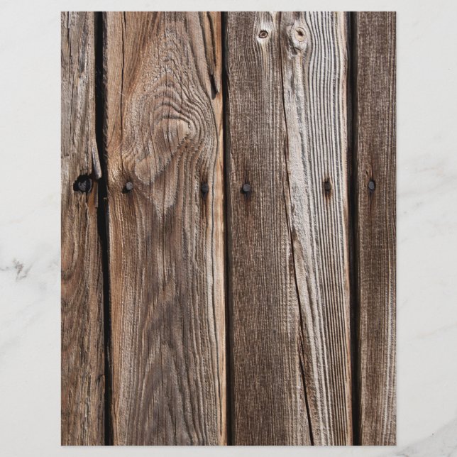 Old Barn Wood Rustic Grainy Scrapbook Paper (Front)