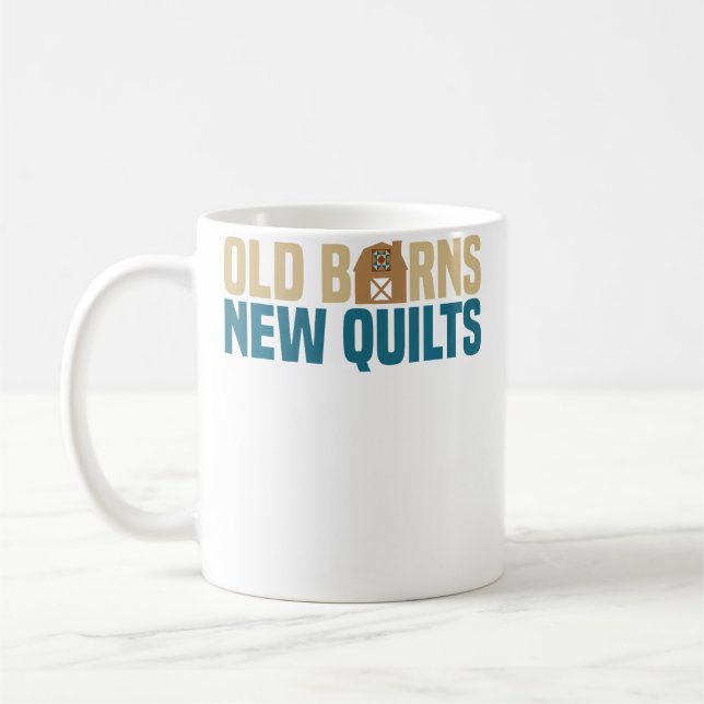Old Barns New Quilts  Quilting Crafts Art Coffee Mug (Left)