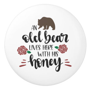 Old Bear and His Honey Ceramic Knob