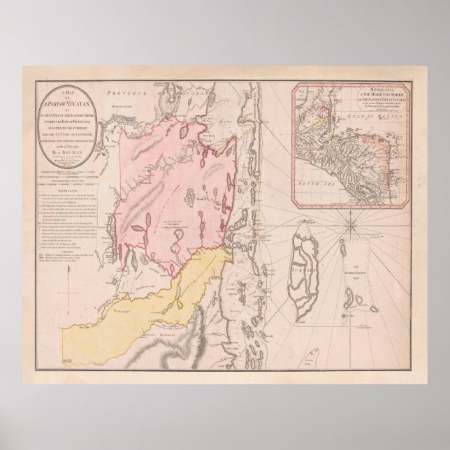 Old Belise Map (1786) Poster (Front)