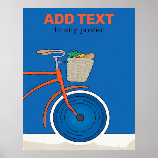 Old Bicycle, add or edit text Poster (Front)